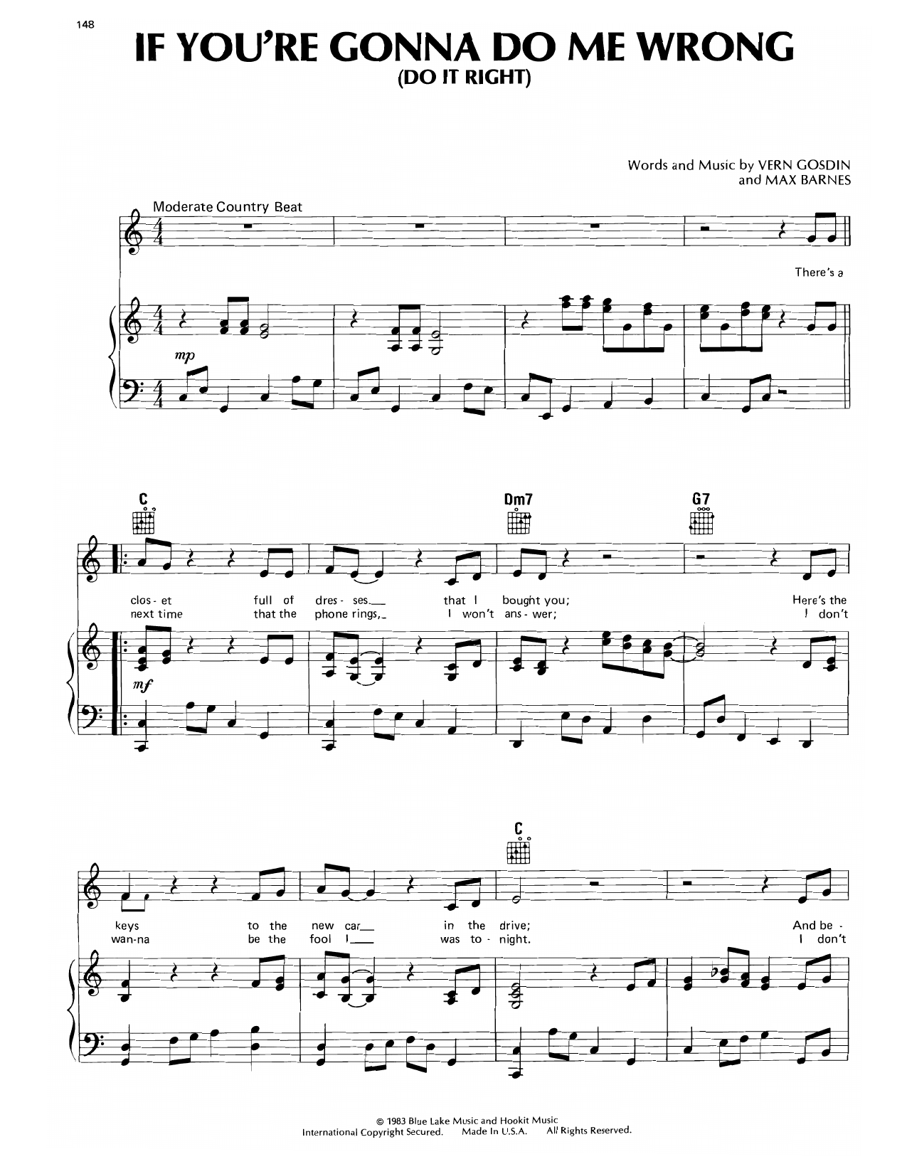 Various If You're Gonna Do Me Wrong (Do It Right) sheet music notes and chords arranged for Piano, Vocal & Guitar Chords (Right-Hand Melody)