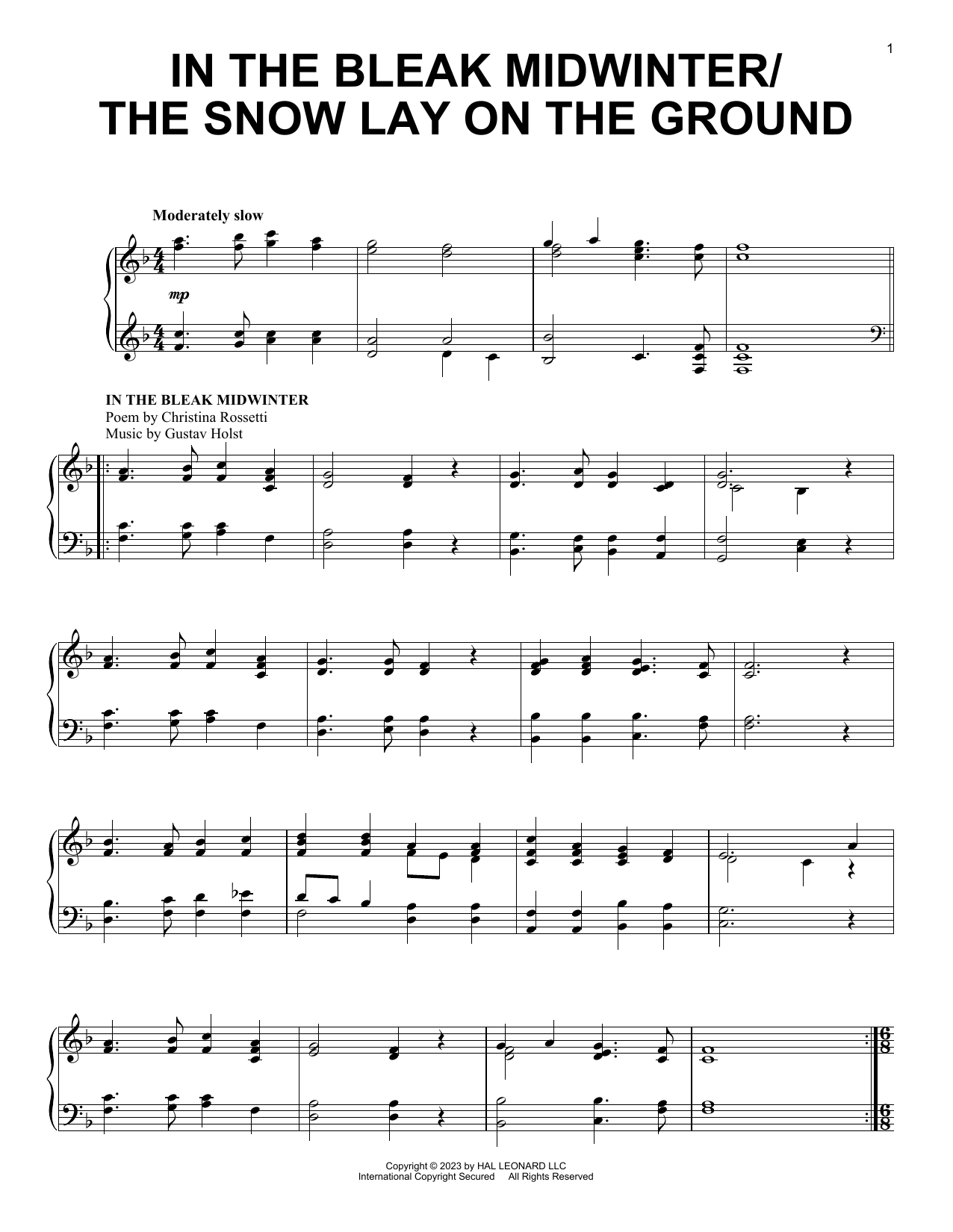 Various In The Bleak Midwinter/The Snow Lay On The Ground sheet music notes and chords arranged for Ukulele