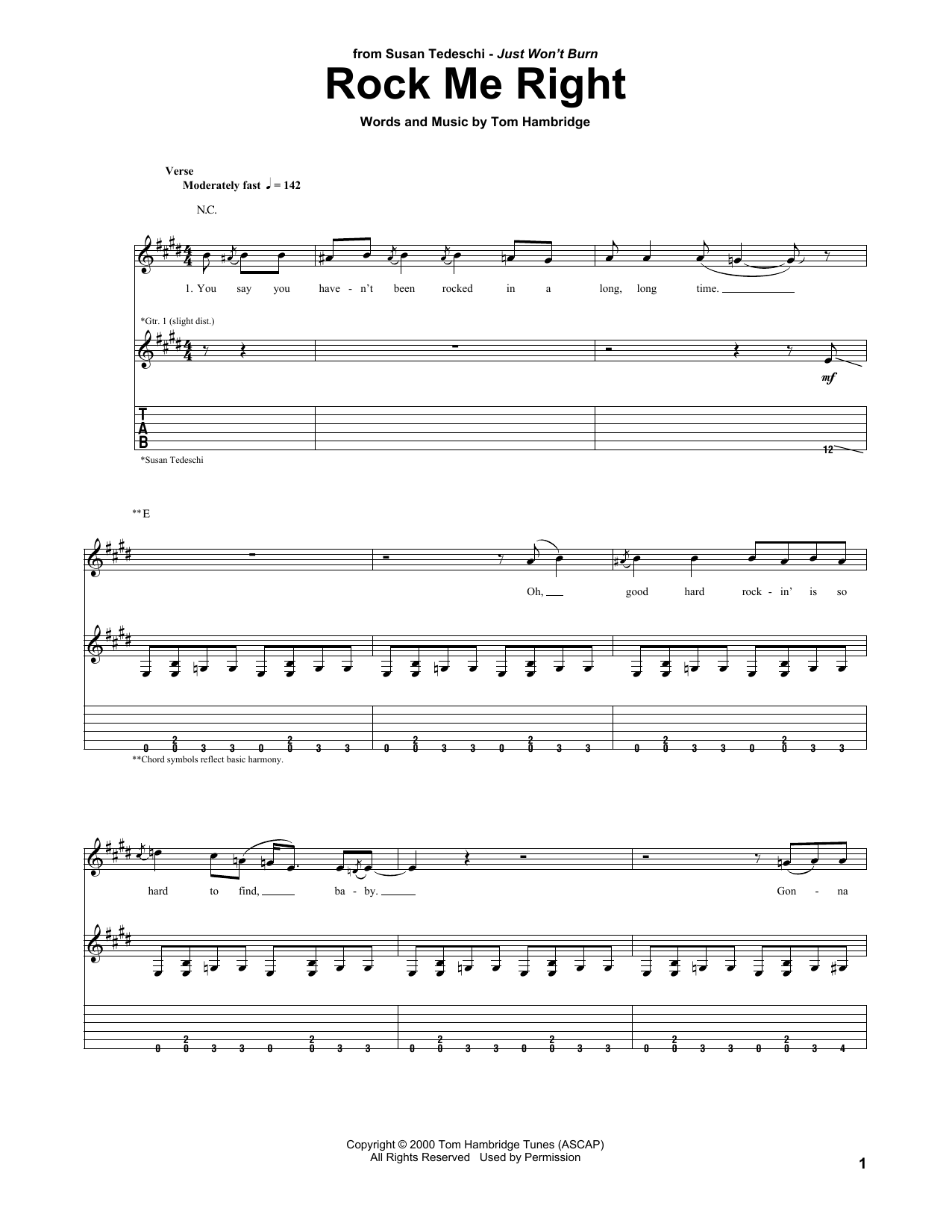 Various Rock Me Right sheet music notes and chords arranged for Guitar Tab