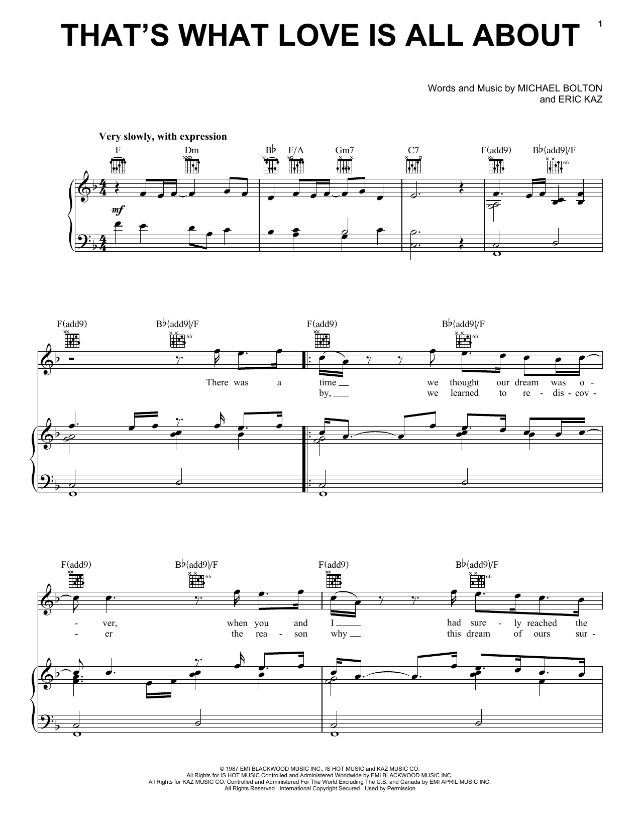 Various That's What Love Is All About sheet music notes and chords arranged for Piano, Vocal & Guitar Chords (Right-Hand Melody)