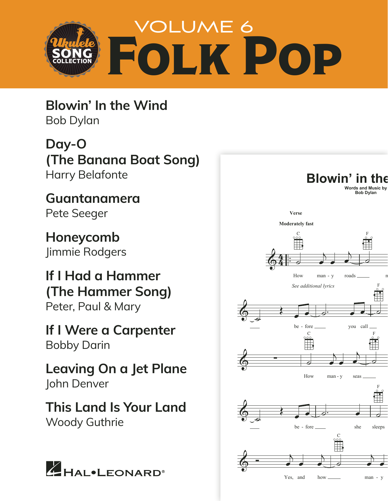 Various Ukulele Song Collection, Volume 6: Folk Pop sheet music notes and chords arranged for Ukulele Collection
