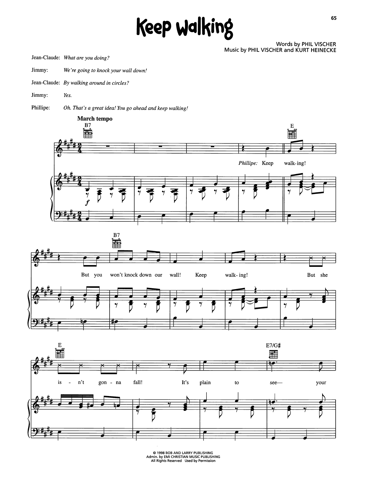 VeggieTales Keep Walking sheet music notes and chords arranged for Piano, Vocal & Guitar Chords (Right-Hand Melody)
