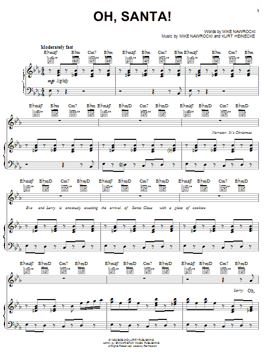 VeggieTales Oh, Santa! sheet music notes and chords arranged for Piano, Vocal & Guitar Chords (Right-Hand Melody)