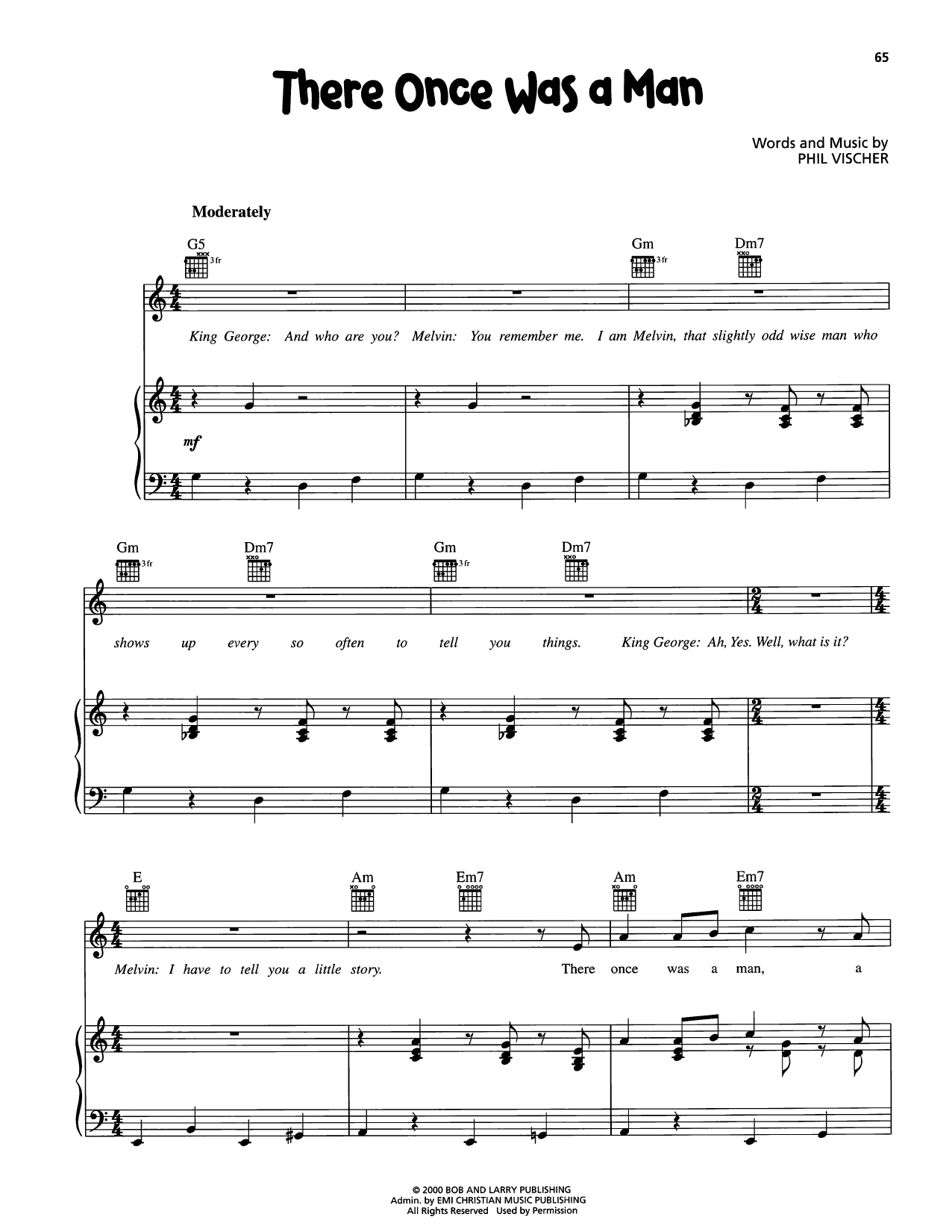VeggieTales There Once Was A Man sheet music notes and chords arranged for Piano, Vocal & Guitar Chords (Right-Hand Melody)