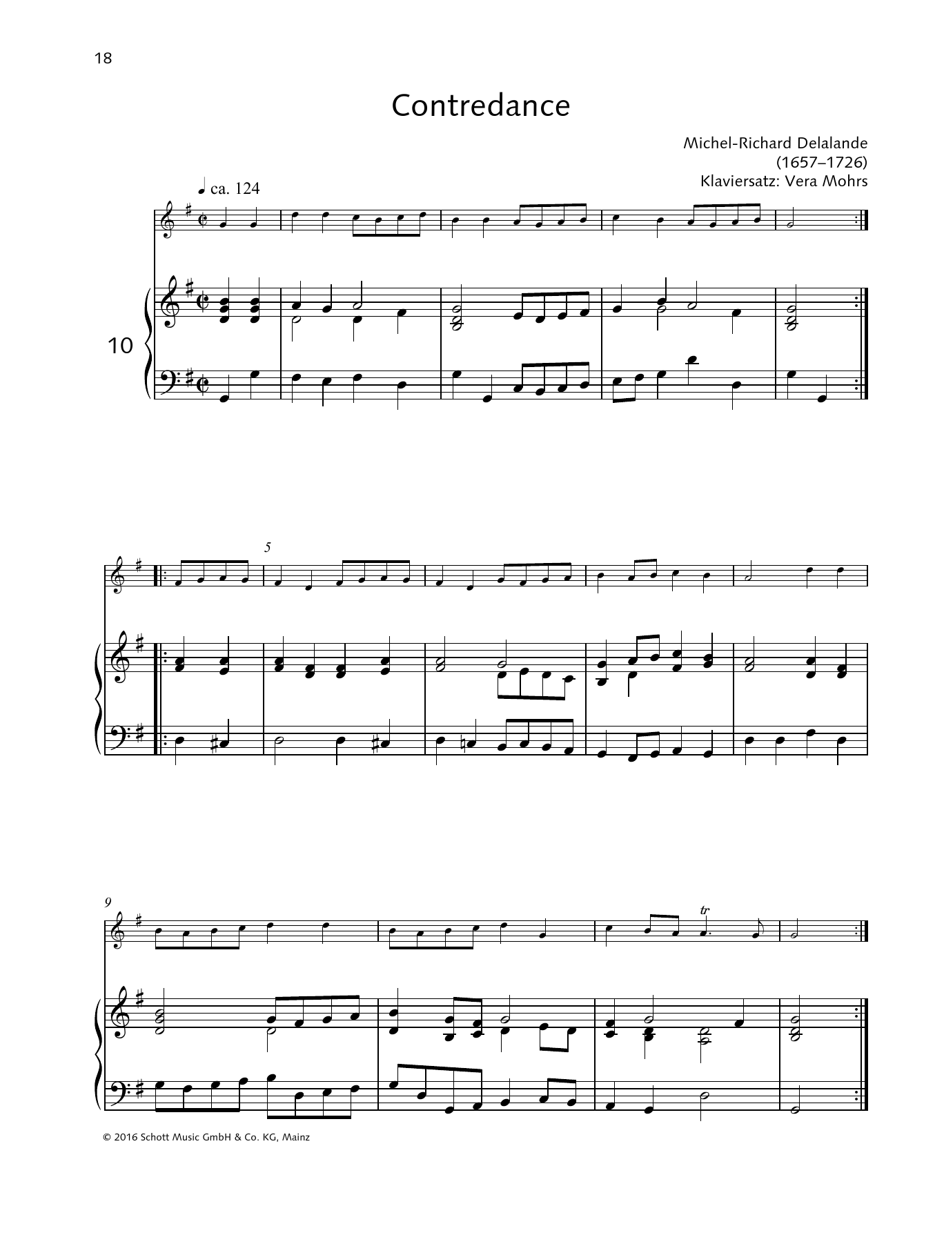 Vera Mohrs Contredance sheet music notes and chords arranged for Woodwind Solo
