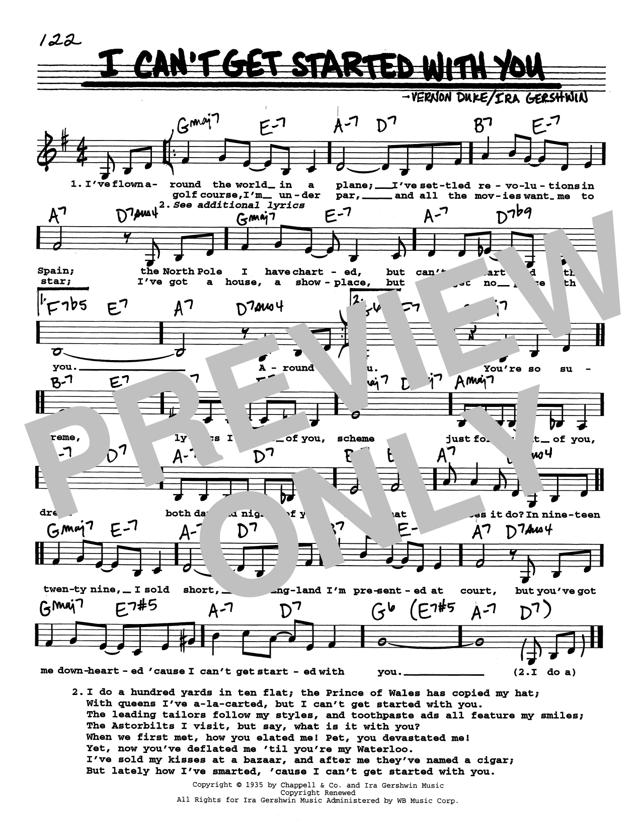 Vernon Duke I Can't Get Started (Low Voice) sheet music notes and chords arranged for Real Book – Melody, Lyrics & Chords