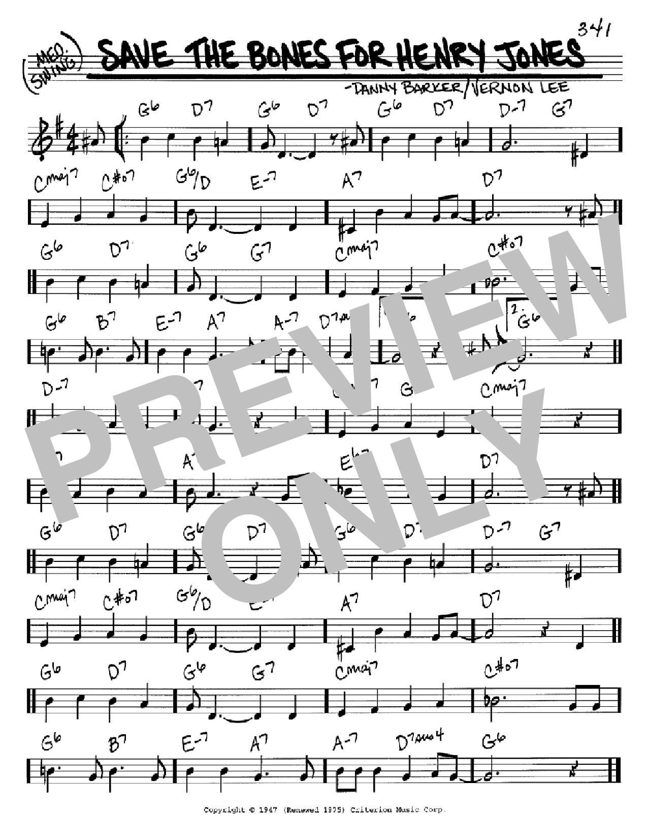 Vernon Lee Save The Bones For Henry Jones sheet music notes and chords arranged for Real Book – Melody & Chords – C Instruments