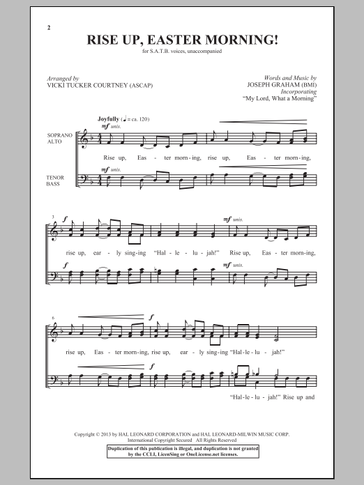 Vicki Tucker Courtney Rise Up, Easter Morning! sheet music notes and chords arranged for SATB Choir