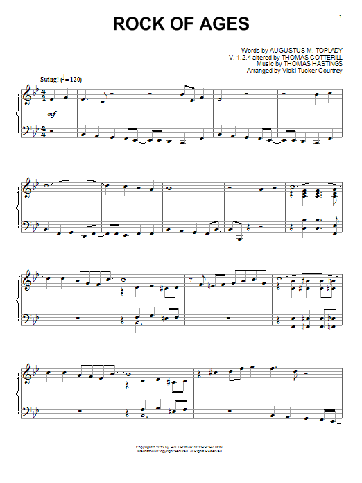 Vicki Tucker Courtney Rock Of Ages sheet music notes and chords arranged for Piano Solo