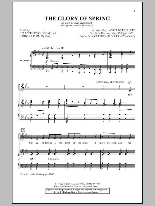Vicki Tucker Courtney The Glory Of Spring sheet music notes and chords arranged for SATB Choir