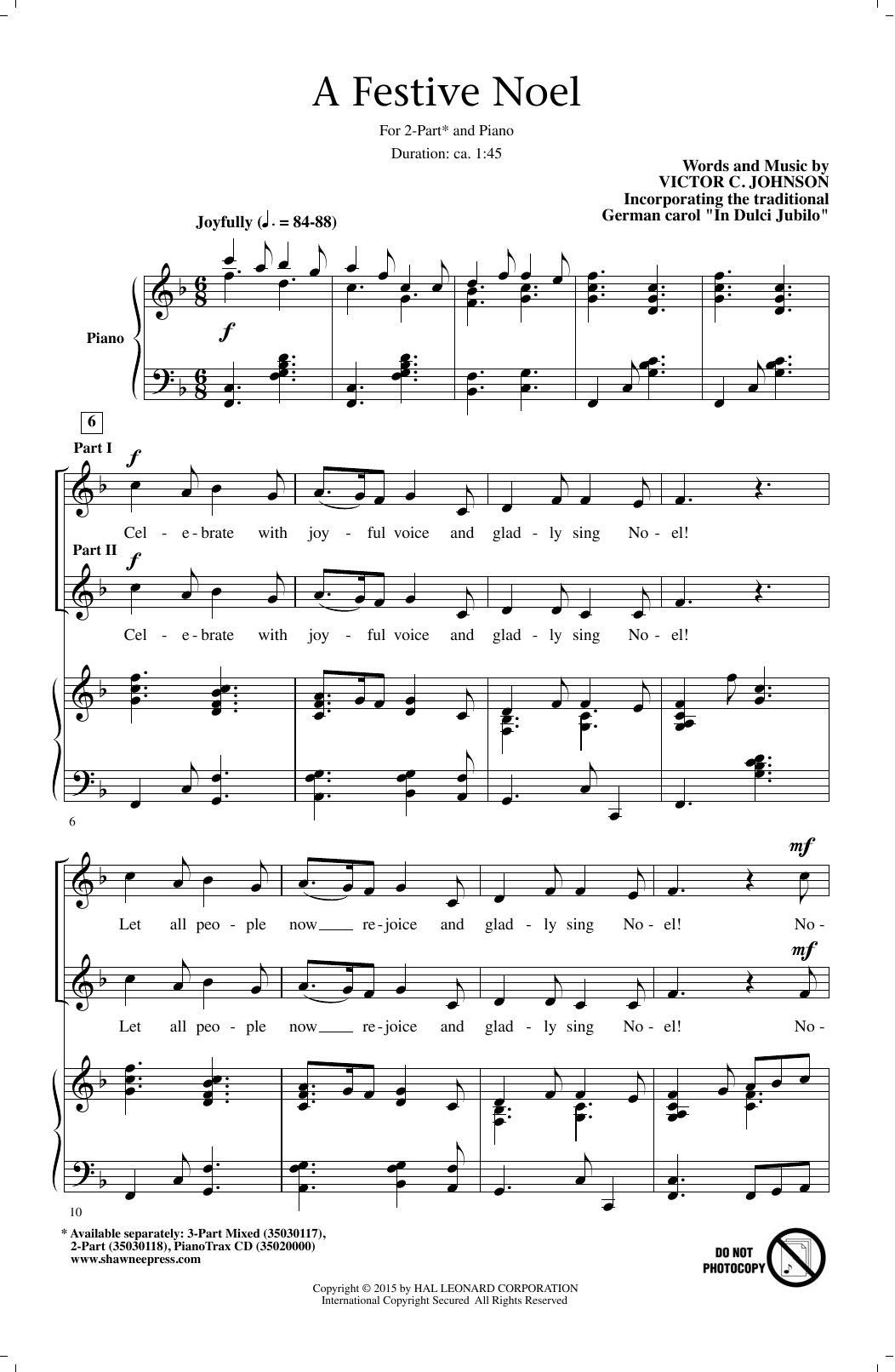 Victor C. Johnson A Festive Noel sheet music notes and chords arranged for 3-Part Mixed Choir