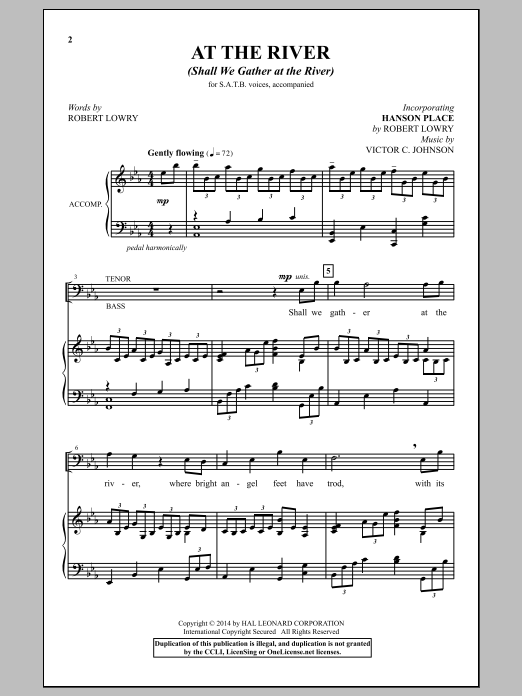 Victor C. Johnson At The River (Shall We Gather At The River) sheet music notes and chords arranged for SATB Choir