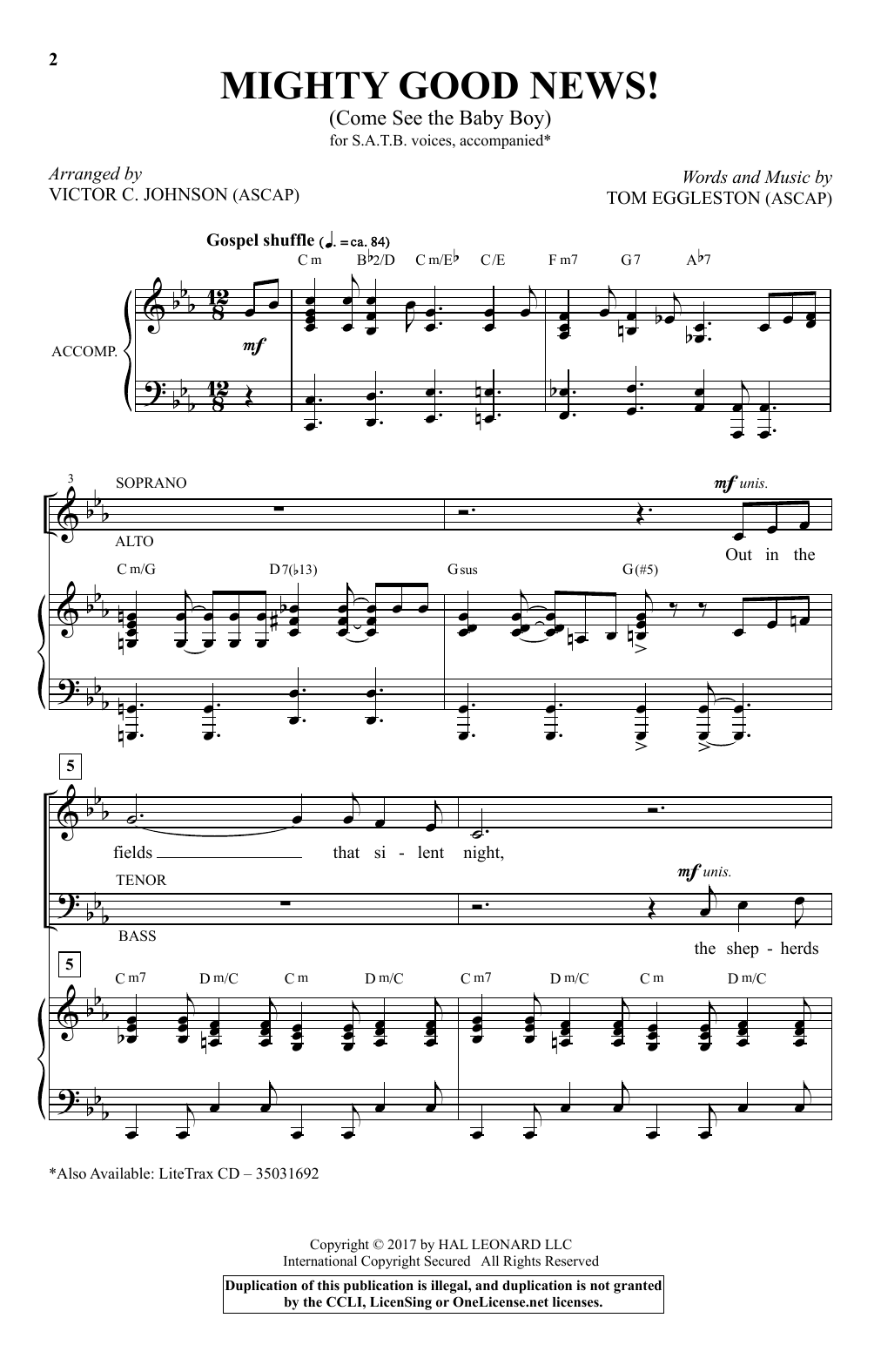 Victor C. Johnson Mighty Good News! (Come See The Baby Boy) sheet music notes and chords arranged for SATB Choir