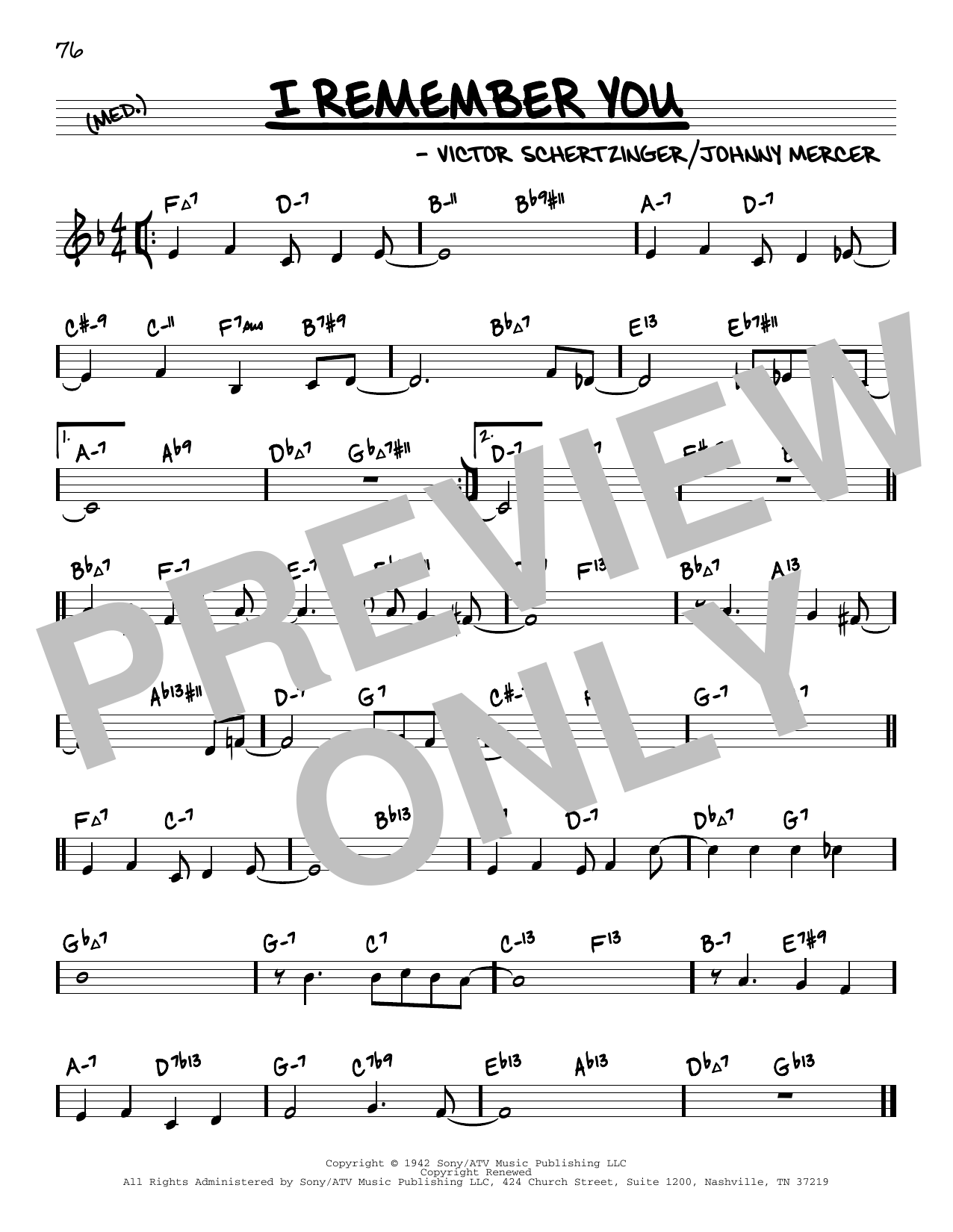 Victor Schertzinger I Remember You (arr. David Hazeltine) sheet music notes and chords arranged for Real Book – Enhanced Chords