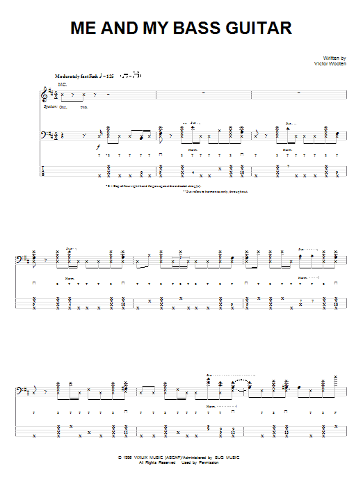Victor Wooten Me And My Bass Guitar sheet music notes and chords arranged for Bass Guitar Tab