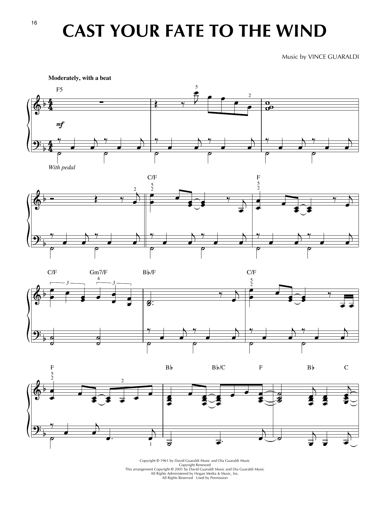 Vince Guaraldi Cast Your Fate To The Wind (arr. Brent Edstrom) [Jazz version] sheet music notes and chords arranged for Piano Solo