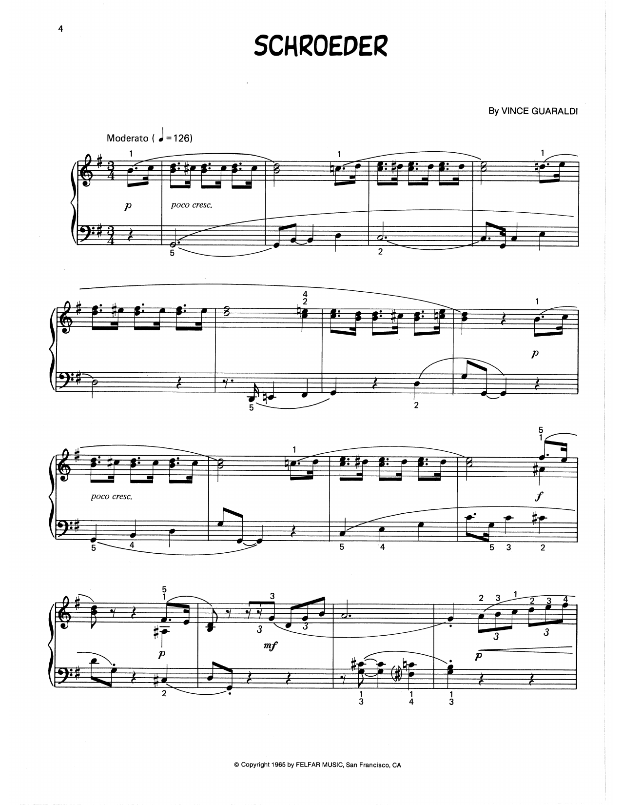 Vince Guaraldi Schroeder (arr. Lee Evans) sheet music notes and chords arranged for Piano Solo