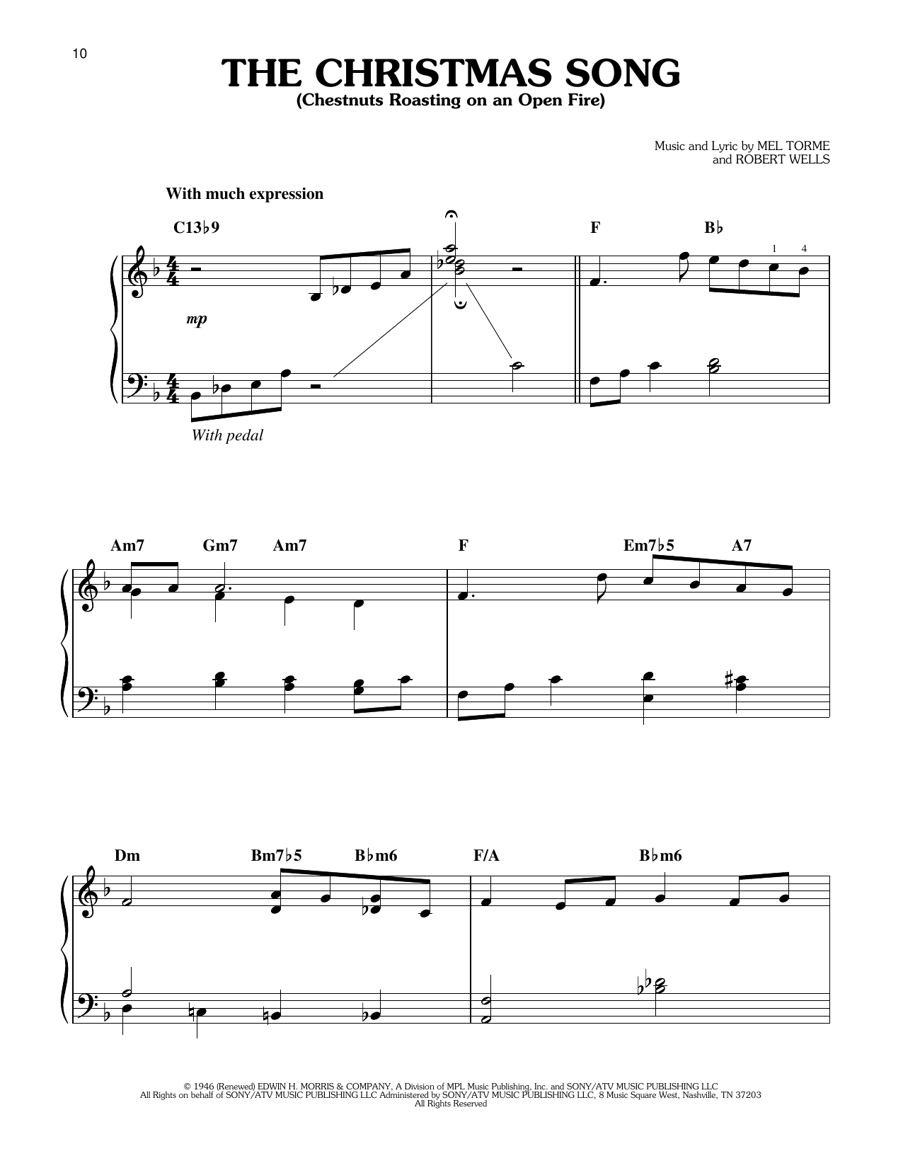 Vince Guaraldi The Christmas Song (Chestnuts Roasting On An Open Fire) (from A Charlie Brown Christmas) sheet music notes and chords arranged for Easy Piano