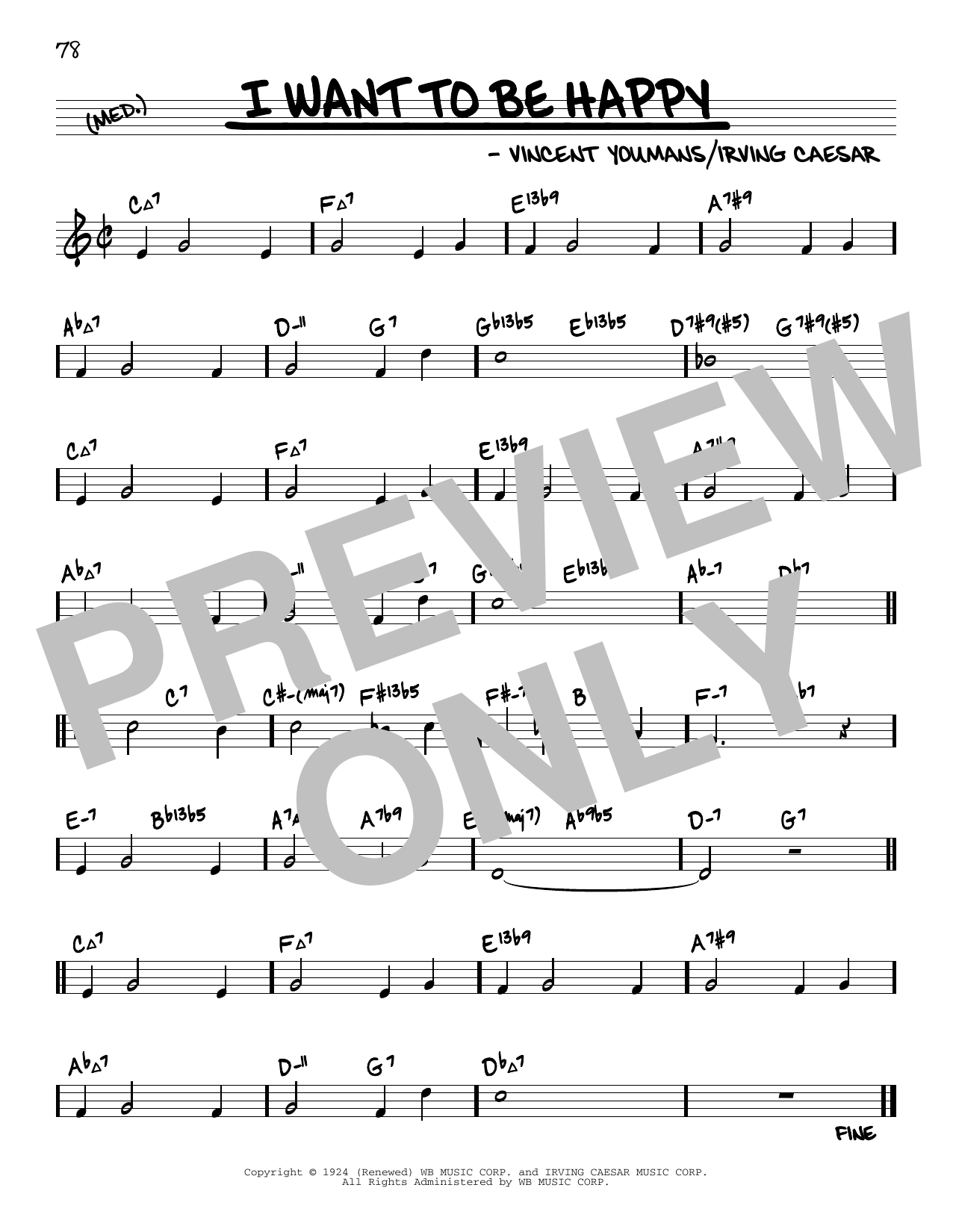 Vincent Youmans I Want To Be Happy (arr. David Hazeltine) sheet music notes and chords arranged for Real Book – Enhanced Chords