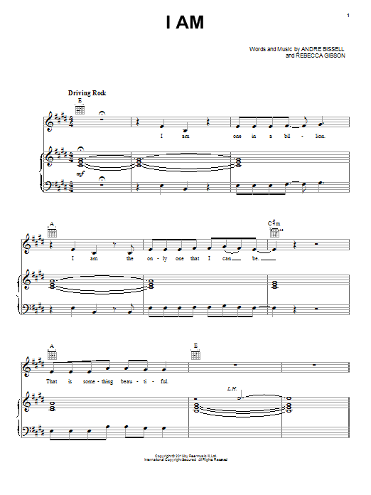 Vinyl Hearts I Am sheet music notes and chords arranged for Piano, Vocal & Guitar Chords (Right-Hand Melody)