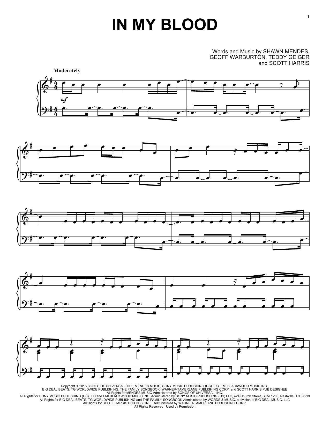 Vitamin String Quartet In My Blood (from the Netflix series Bridgerton) sheet music notes and chords arranged for Piano Solo