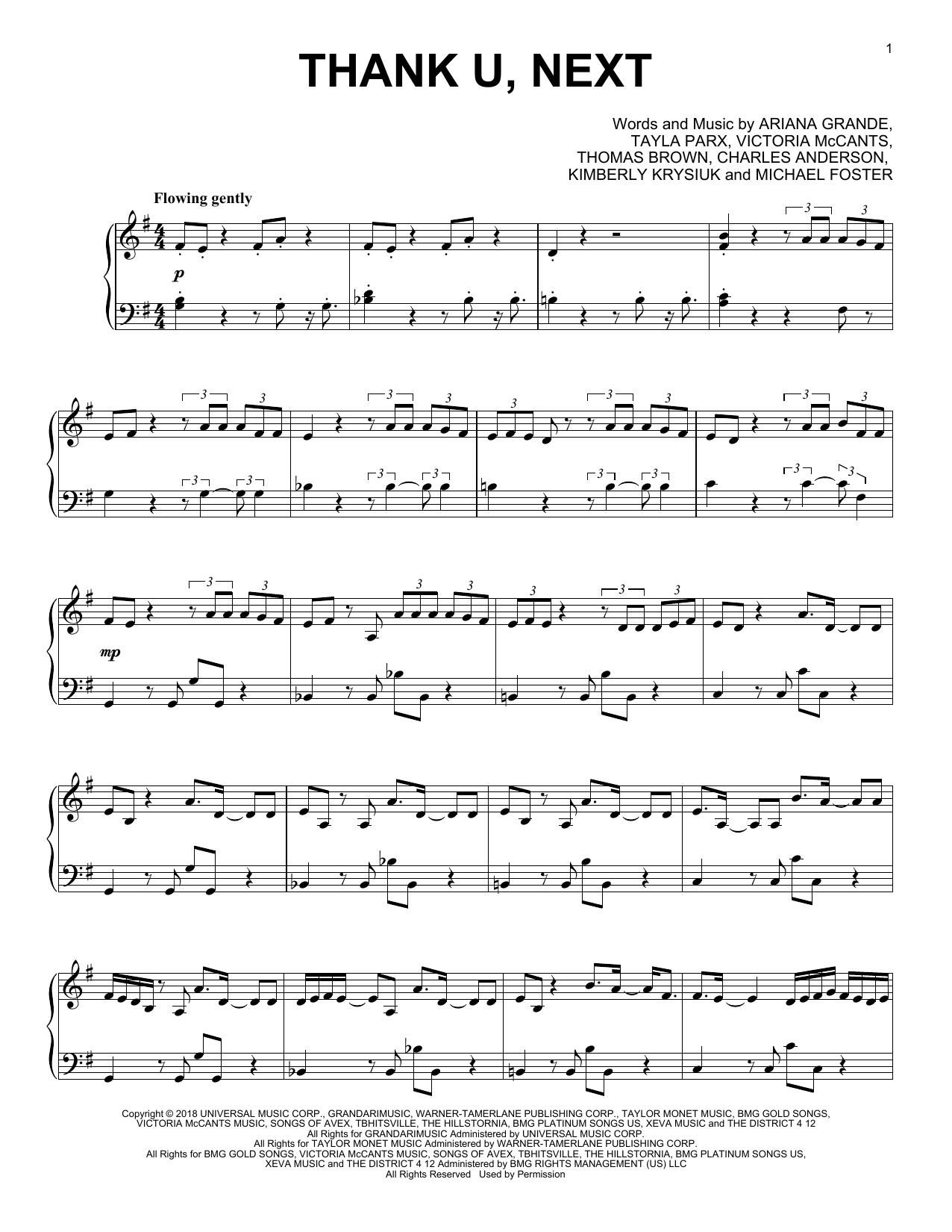 Vitamin String Quartet thank u, next (from the Netflix series Bridgerton) sheet music notes and chords arranged for Piano Solo