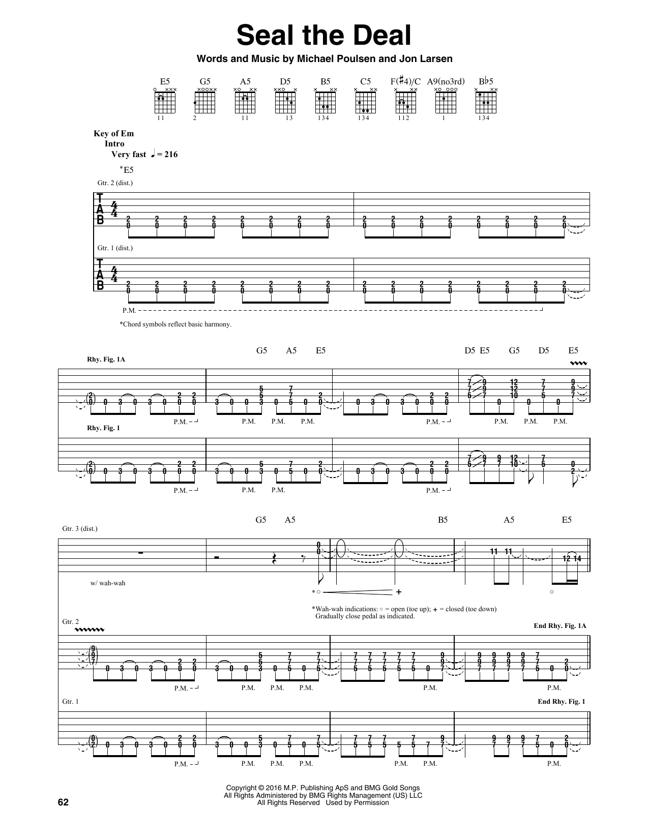 Volbeat Seal The Deal sheet music notes and chords arranged for Guitar Rhythm Tab