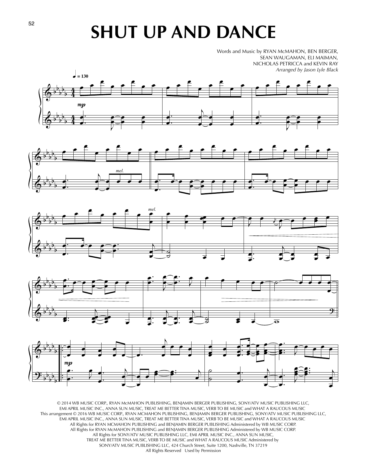 Walk The Moon Shut Up And Dance (arr. Jason Lyle Black) sheet music notes and chords arranged for Piano Solo