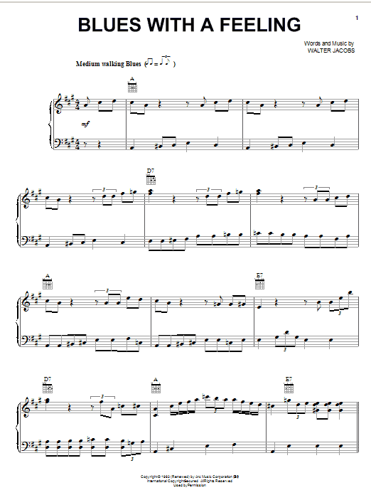 Walter Jacobs Blues With A Feeling sheet music notes and chords arranged for Guitar Chords/Lyrics