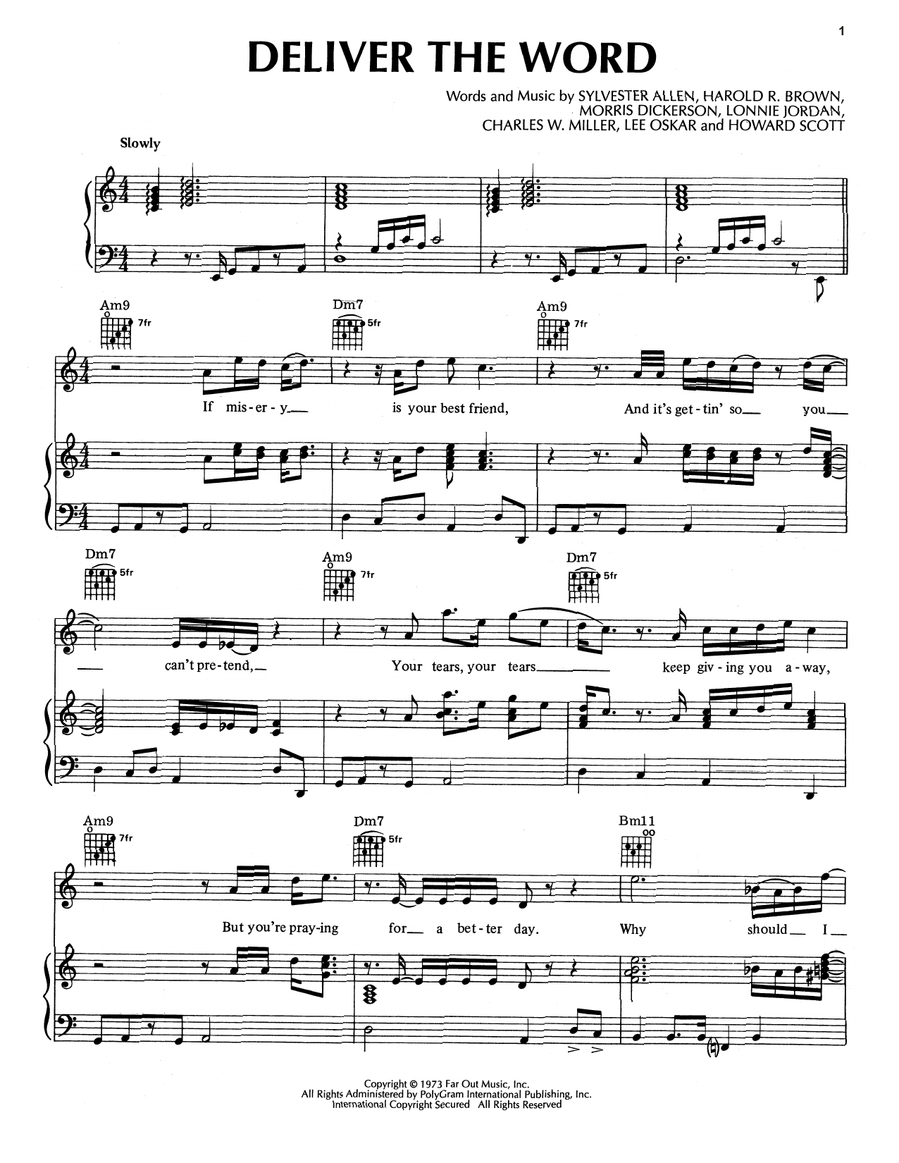 War Deliver The Word sheet music notes and chords arranged for Piano, Vocal & Guitar Chords (Right-Hand Melody)