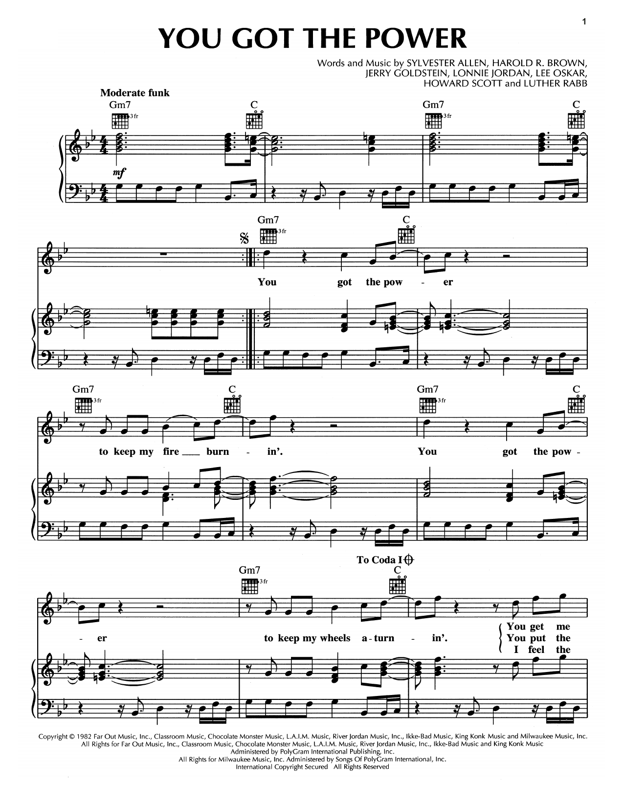 War You Got The Power sheet music notes and chords arranged for Piano, Vocal & Guitar Chords (Right-Hand Melody)