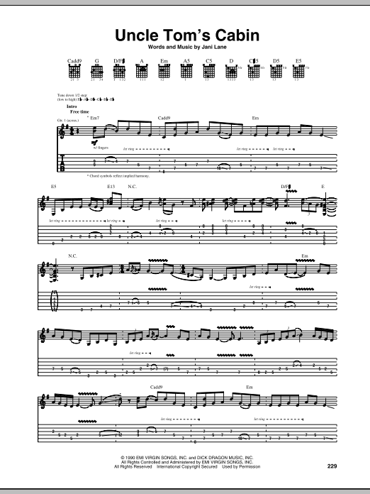 Warrant Uncle Tom's Cabin sheet music notes and chords arranged for Guitar Tab