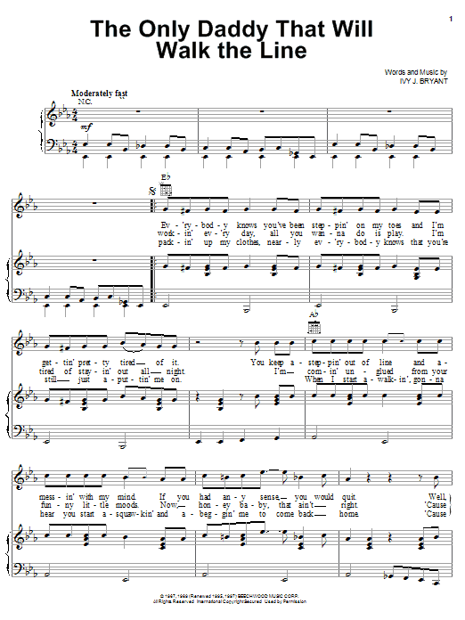 Waylon Jennings The Only Daddy That Will Walk The Line sheet music notes and chords arranged for Guitar Tab (Single Guitar)