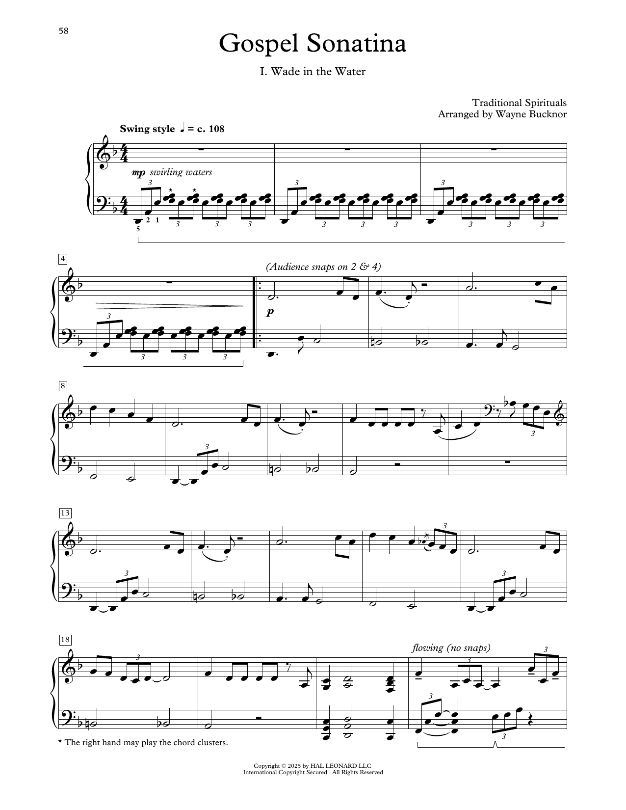 Wayne Bucknor Gospel Sonatina sheet music notes and chords arranged for Educational Piano