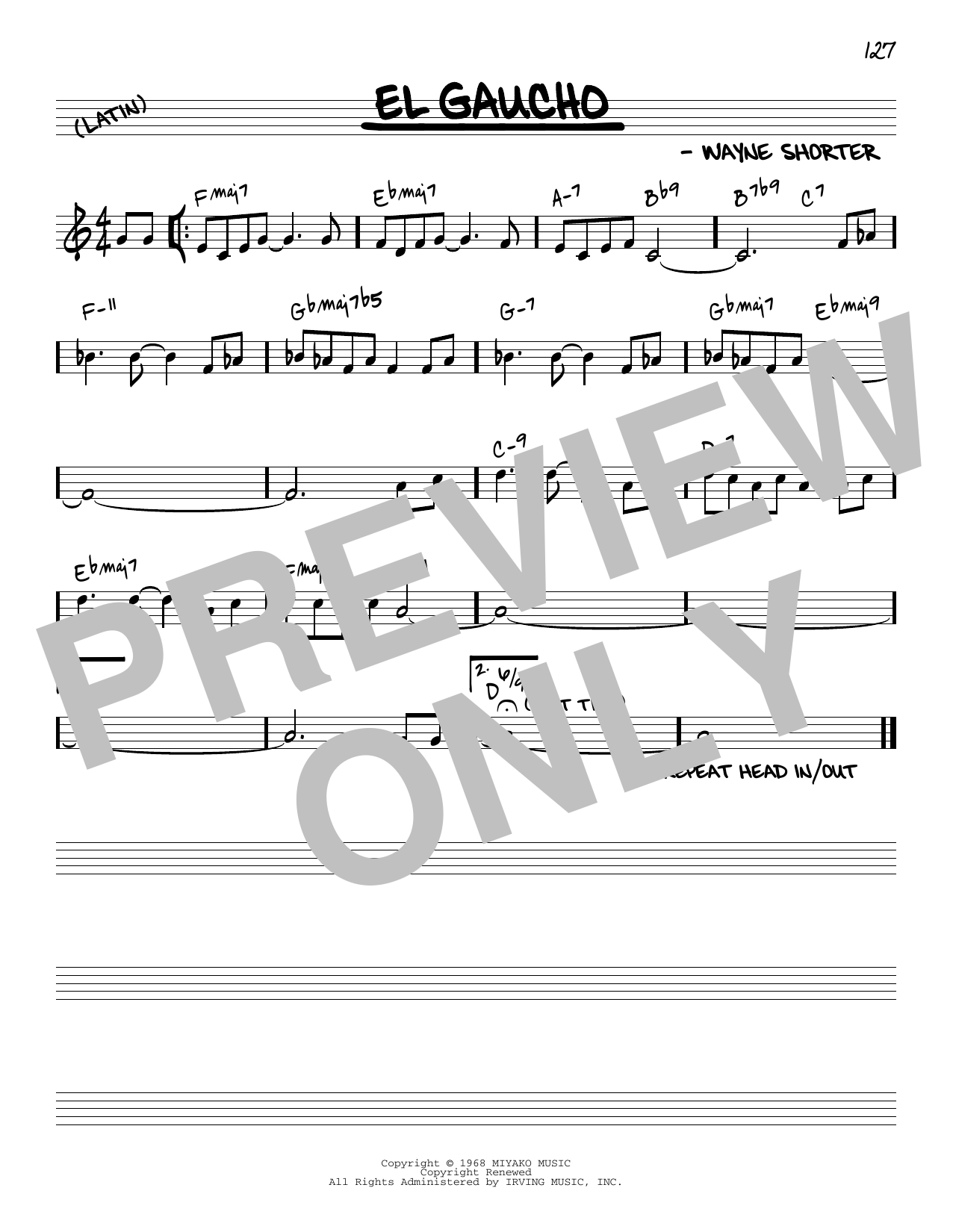 Wayne Shorter El Gaucho [Reharmonized version] (arr. Jack Grassel) sheet music notes and chords arranged for Real Book – Melody & Chords
