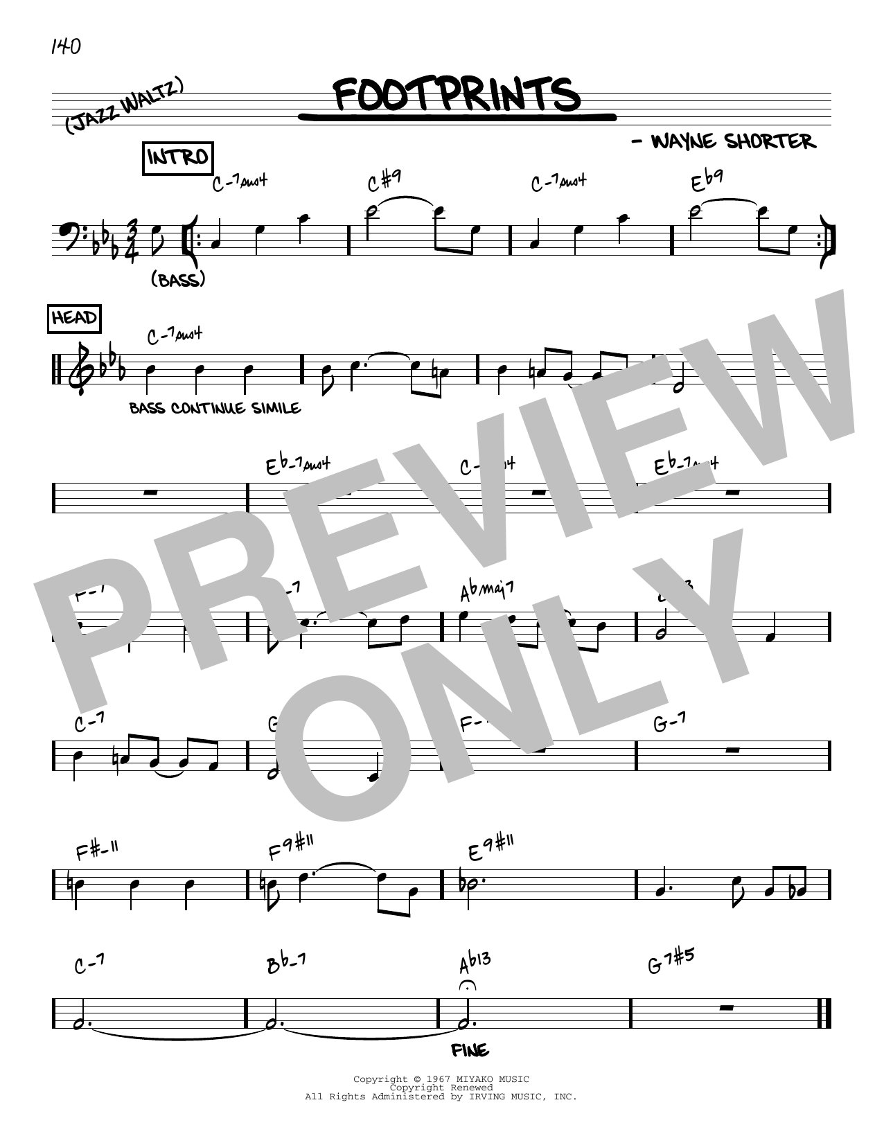 Wayne Shorter Footprints [Reharmonized version] (arr. Jack Grassel) sheet music notes and chords arranged for Real Book – Melody & Chords