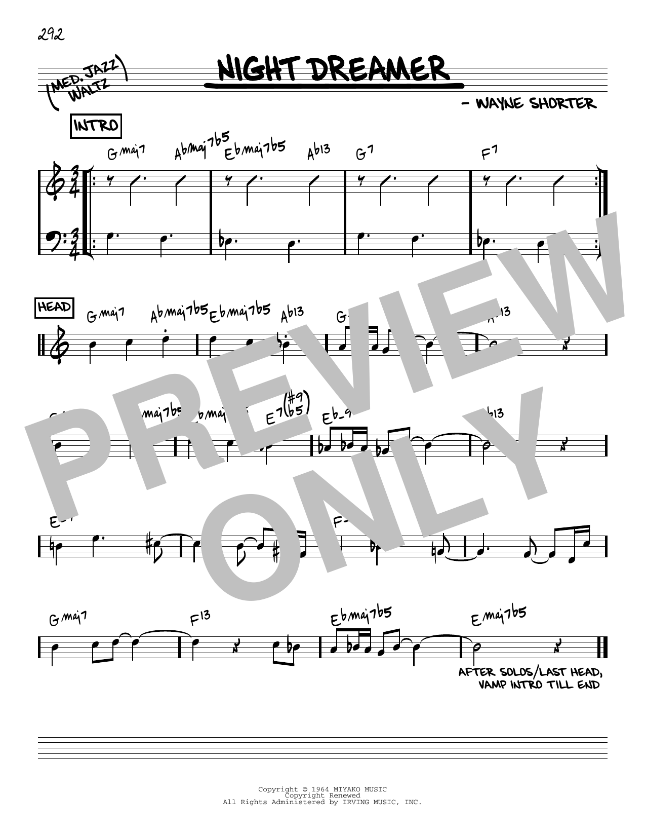 Wayne Shorter Night Dreamer [Reharmonized version] (arr. Jack Grassel) sheet music notes and chords arranged for Real Book – Melody & Chords