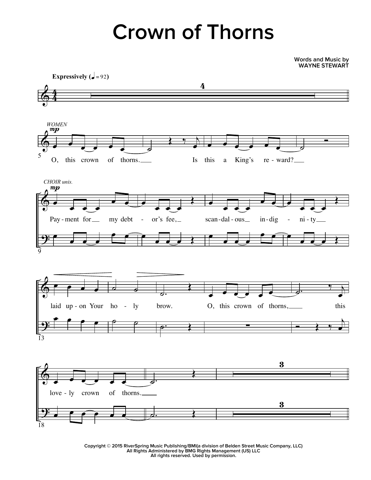 Wayne Stewart Crown Of Thorns sheet music notes and chords arranged for Guitar Chords/Lyrics