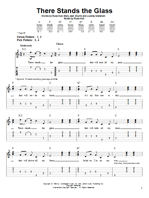 Webb Pierce There Stands The Glass sheet music notes and chords arranged for Easy Piano