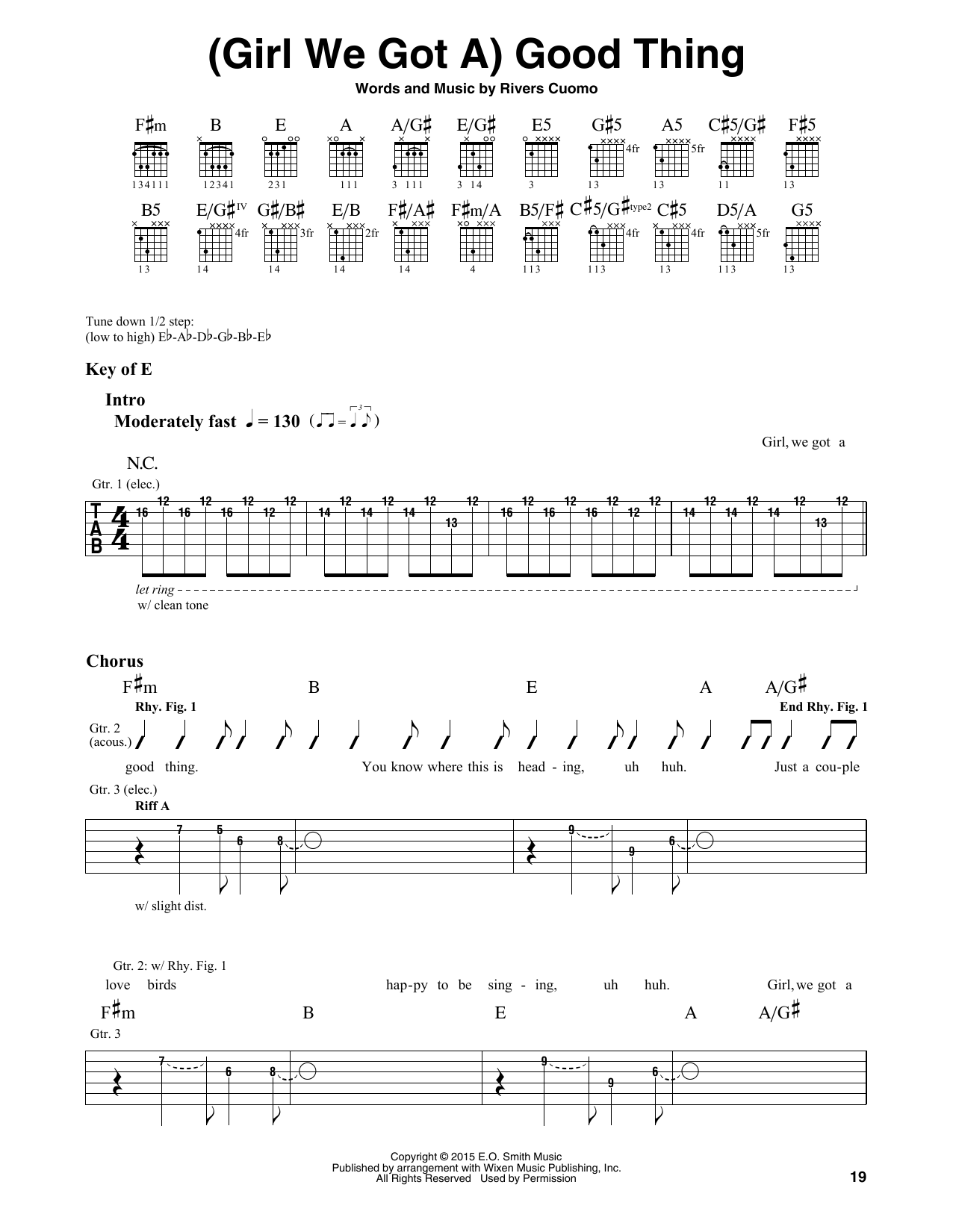 Weezer (Girl We Got A) Good Thing sheet music notes and chords arranged for Guitar Lead Sheet