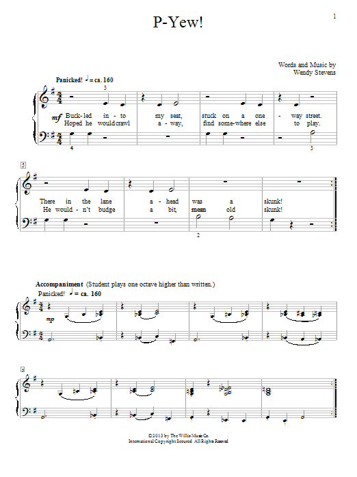 Wendy Stevens P-Yew! sheet music notes and chords arranged for Educational Piano