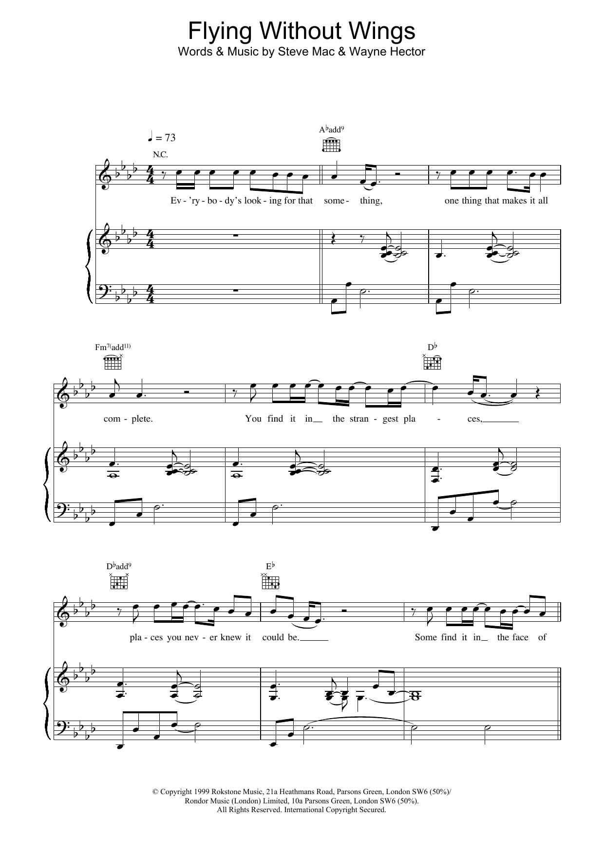 Westlife Flying Without Wings sheet music notes and chords arranged for Flute Solo