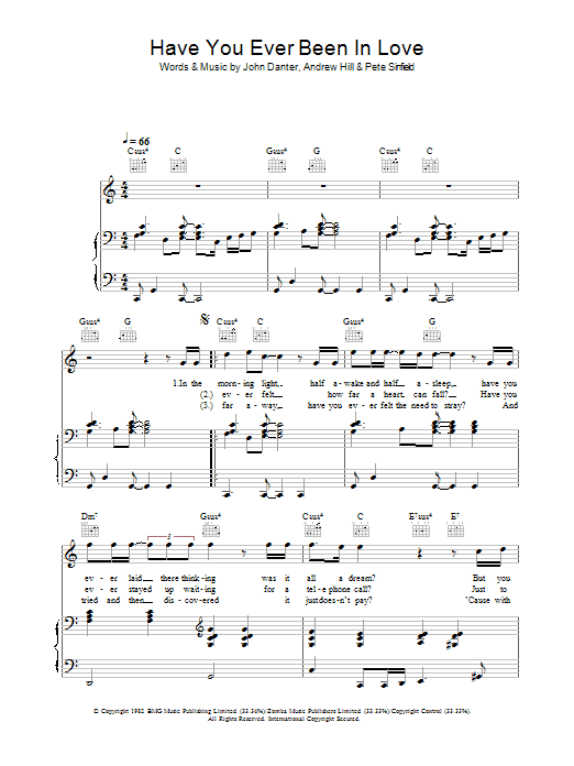 Westlife Have You Ever Been In Love sheet music notes and chords arranged for Piano, Vocal & Guitar Chords