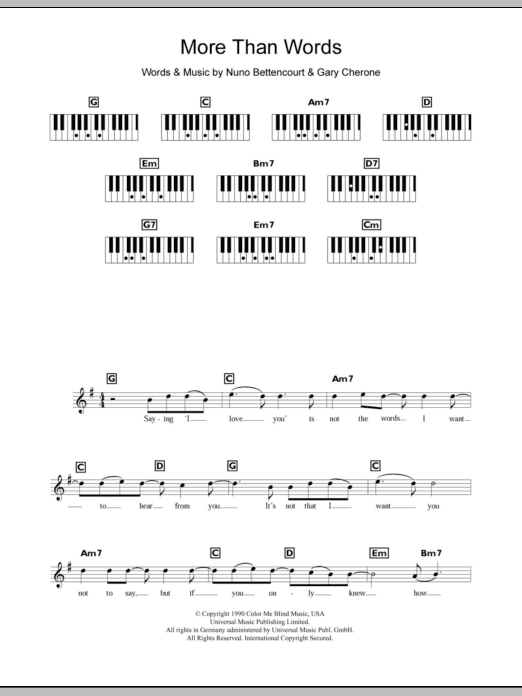 Westlife More Than Words sheet music notes and chords arranged for Piano Chords/Lyrics