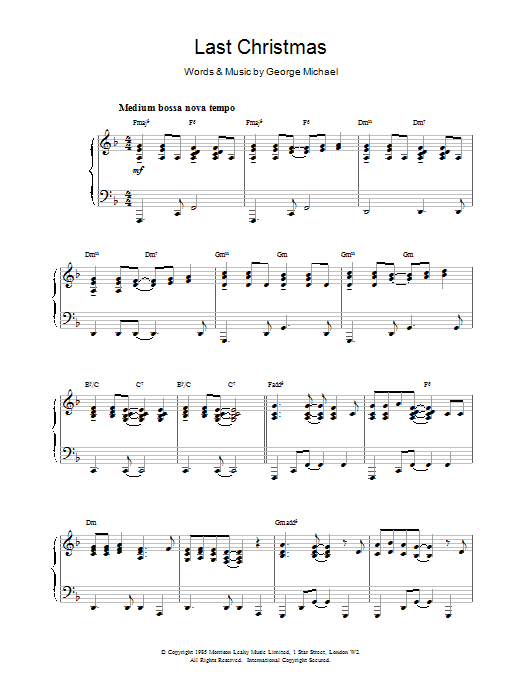 Wham! Last Christmas sheet music notes and chords arranged for Flute Solo