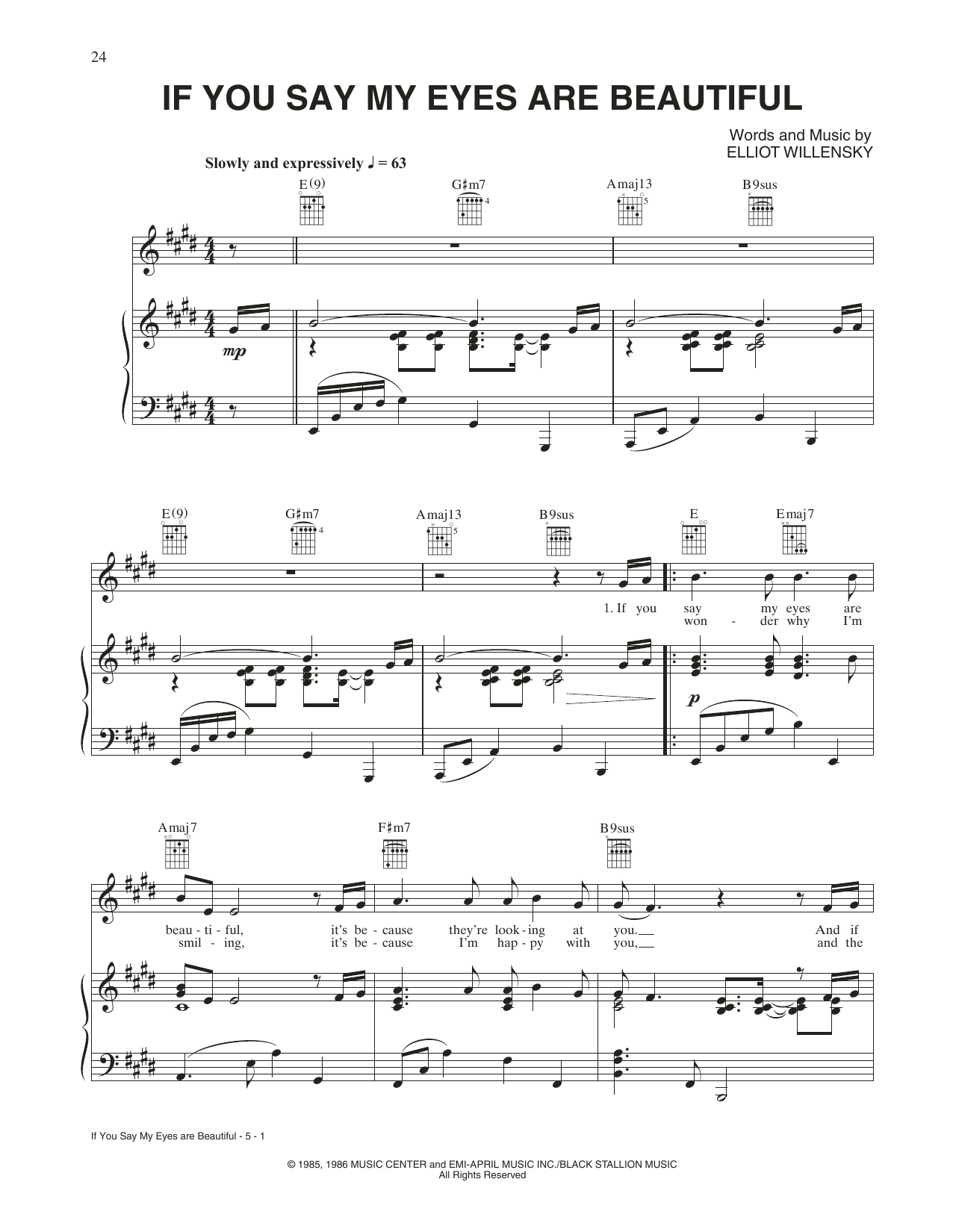 Whitney Houston and Jermaine Jackson If You Say My Eyes Are Beautiful sheet music notes and chords arranged for Piano, Vocal & Guitar Chords (Right-Hand Melody)