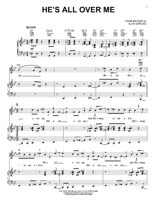 Whitney Houston He's All Over Me sheet music notes and chords arranged for Piano, Vocal & Guitar Chords (Right-Hand Melody)