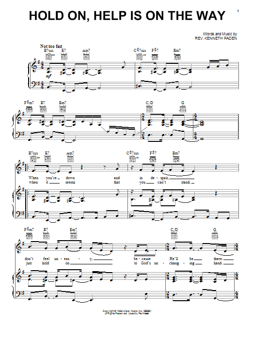 Whitney Houston Hold On, Help Is On The Way sheet music notes and chords arranged for Piano, Vocal & Guitar Chords (Right-Hand Melody)