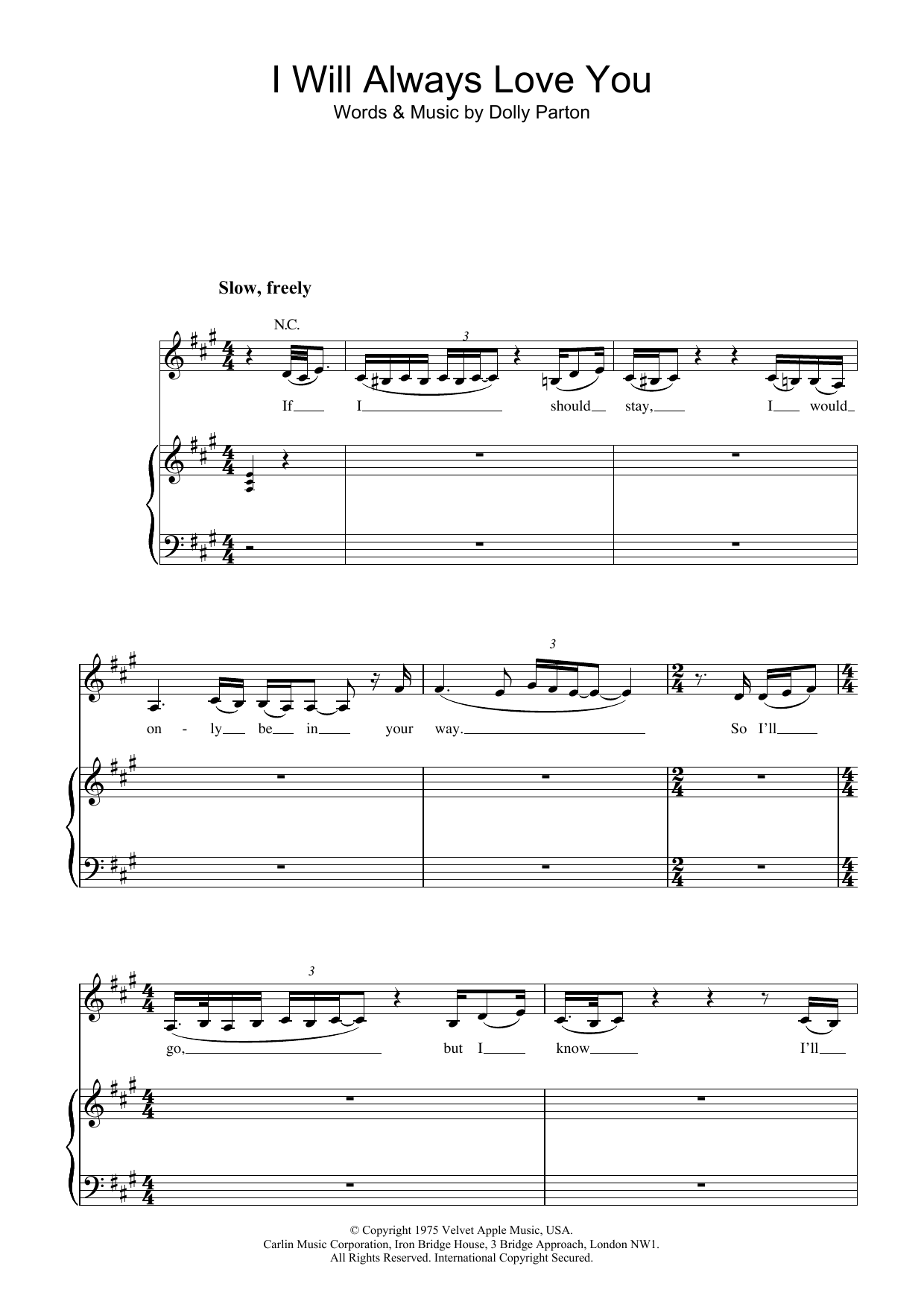 Whitney Houston I Will Always Love You sheet music notes and chords arranged for Clarinet Solo