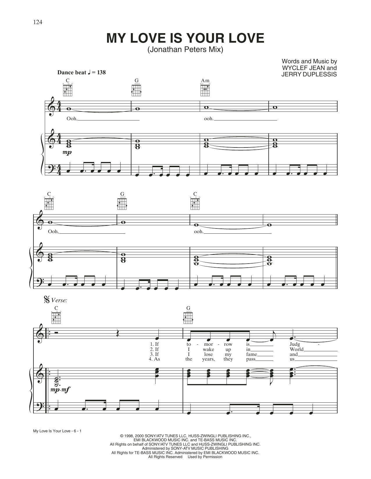 Whitney Houston My Love Is Your Love (feat. Dyme) (Jonathan Peters Mix) sheet music notes and chords arranged for Piano, Vocal & Guitar Chords (Right-Hand Melody)